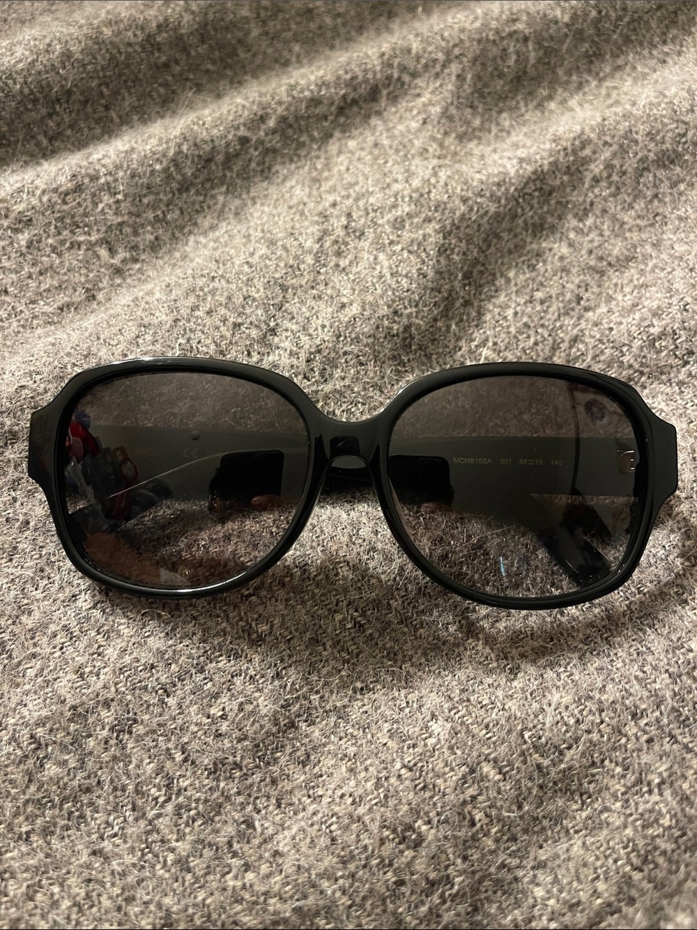 MCM Black Oversized Round Sunglasses with Dark Lenses